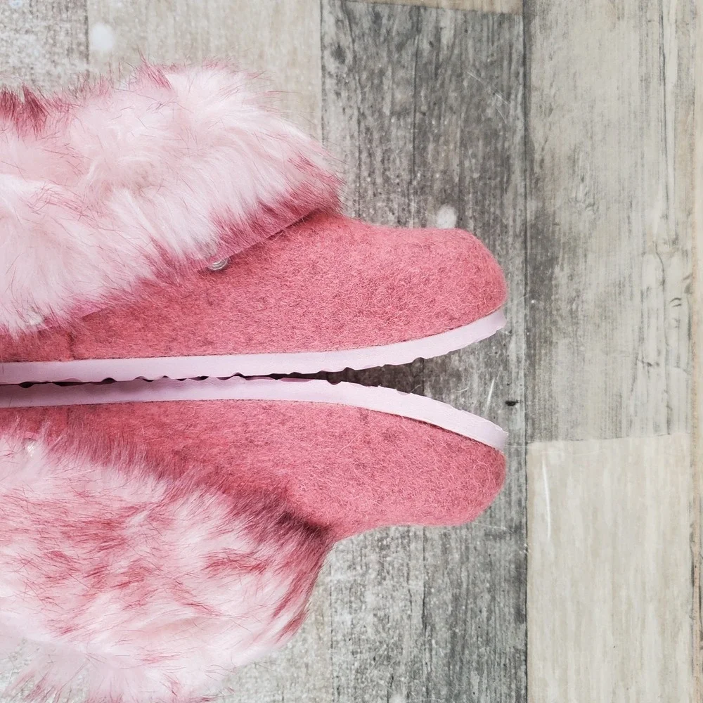 Birkenstock Kaprun Braid Clogs 9 Narrow Inuit‎ Pink Wool Felt Slip On Slipper